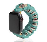 Crazy Cute Pug Dogs - Correa de reloj elástica compatible con IWatch, divertidas correas de reloj inteligente para hombres y mujeres, 38 mm/40 mm, 42 mm/44 mm, 38mm/40mm, Poliéster, No es una piedra