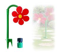Crazy Daisy - Aspersor de agua, giratorio de 360°, rociador de agua con diseño de flor de sol, juguete para perros, aspersores decorativos para césped, césped, jardín (rojo)