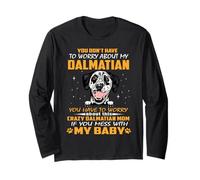 Crazy Dalmatian Mom Funny Dog Mom Puppy Lover Manga Larga