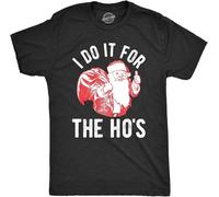 Crazy Dog Mens T Tshirts Camisetas y Tops I Do It for The HOS Santa Claus Funny Christmas Party tee(Small)