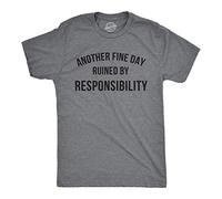 Crazy Dog Tshirts - Mens Another Fine Day Ruined by Responsibility Tshirt Funny Adulting tee (Dark Heather Grey) - L - Camiseta Divertidas