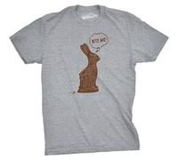 Crazy Dog Tshirts - Mens Bite Me Chocolate Easter Bunny T Shirt Funny Sassy Candy Hilarious tee (Light Heather Grey) - L - Camiseta Divertidas