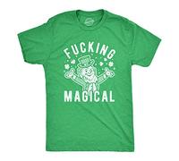 Crazy Dog Tshirts - Mens Fucking Magical Leprechaun Tshirt Funny Offensive Saint Patrick's Day Parade Graphic Novelty tee For Guys (Heather Green) - L - Camiseta Divertidas