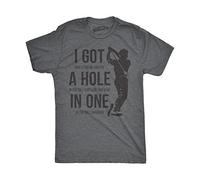 Crazy Dog Tshirts - Mens Got a Hole In One Funny T Shirts Hilarious Golfing Novelty Tees Vintage T Shirt (Dark Heather Grey) - 3XL - Camiseta Divertidas