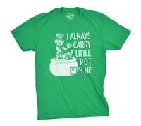 Crazy Dog Tshirts - Mens I Always Carry A Little Pot with Me T Shirt Funny Saint Patricks Day Patty (Green) - 3XL - Camiseta Divertidas