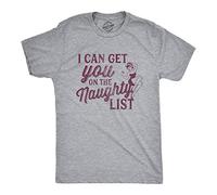Crazy Dog Tshirts - Mens I Can Get You On The Naughty List Tshirt Funny Santa Christmas Graphic tee (Light Heather Grey) - M - Camiseta Divertidas