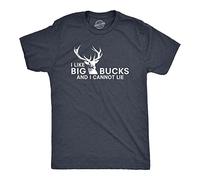 Crazy Dog Tshirts - Mens I Like Big Bucks and I Cannot Lie Funny Deer Hunting Humor T Shirts for Men (Navy) - XL - Camiseta Divertidas