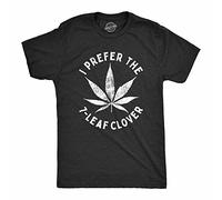 Crazy Dog Tshirts - Mens I Prefer The 7 Leaf Clover T Shirt Funny Saint Patricks Day Marijuana tee (Heather Black) - 3XL - Camiseta Divertidas