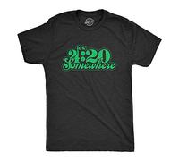 Crazy Dog Tshirts - Mens It's 4:20 Somewhere Tshirt Funny Marijuana Weed Smoking Novelty tee (Heather Black) - M - Camiseta Divertidas