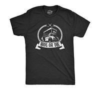 Crazy Dog Tshirts - Mens Ride Or Die T Shirt Funny Golf Cart Joke Hilarious Golfing Gift for Golfers (Heather Black) - L - Camiseta Divertidas