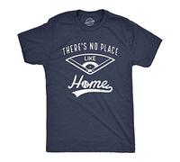 Crazy Dog Tshirts - Mens Theres No Place Like Home T Shirt Funny Baseball Diamond Graphic Novelty tee For Guys (Heather Navy) - XXL - Camiseta Divertidas