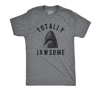 Crazy Dog Tshirts - Mens Totally Jawsome Tshirt Funny Hilarious Shark Bite Graphic Novelty tee (Dark Heather Grey) - XXL - Camiseta Divertidas