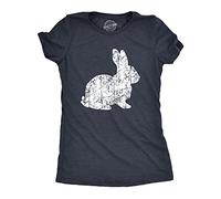 Crazy Dog Tshirts - Womens Big Bunny T Shirt Funny Cute Easter Sunday Rabbit Graphic Novelty tee For Ladies (Heather Navy) - 3XL - Camiseta para Mujer