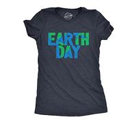 Crazy Dog Tshirts - Womens Earth Day T Shirt Cool Green Recycling Nature Lovers Graphic Novelty tee For Ladies (Heather Navy) - L - Camiseta para Mujer