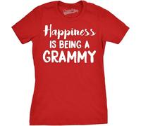 Crazy Dog Tshirts - Womens Happiness Is Being a Grammy Funny T Shirt Gift Grandmother For Grandma (Red) - XL - Camiseta para Mujer