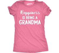 Crazy Dog Tshirts - Womens Happiness Is Being a Grandma T Shirt Funny Cute Nana Grandmother Gift (Pink) - S - Camiseta para Mujer