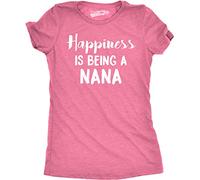 Crazy Dog Tshirts - Womens Happiness Is Being A Nana T Shirt for Grandma Grandmother Cool (Heather Pink) - XXL - Camiseta para Mujer