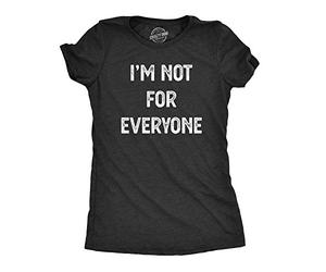Crazy Dog Tshirts - Womens I'm Not For Everyone Tshirt Funny Weird Strange Personality tee (Heather Black) - XL - Camiseta para Mujer