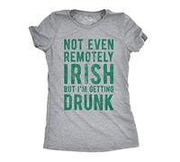 Crazy Dog Tshirts - Womens Not Even Remotely Irish But Im Drunk T Shirt St Funny Saint Patricks Day (Light Heather Grey) - L - Camiseta para Mujer