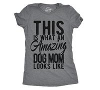 Crazy Dog Tshirts - Womens This Is What An Amazing Dog Mom Looks Like Tshirt Funy Mothers Day tee (Dark Heather Grey) - XL - Camiseta para Mujer