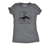 Crazy Dog Tshirts - Womens Youre Never Too Old To Play In The Dirt Tshirt Funny Gardening tee (Dark Heather Grey) - S - Camiseta para Mujer