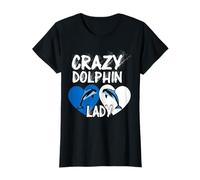Crazy Dolphin Lady Funny Dolphin Lover Aquarist Mujeres Niñas Camiseta