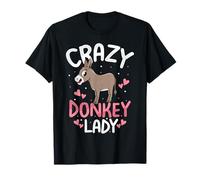 Crazy Donkey Lady Funny Donkeys Animal Lover Mujeres Niñas Camiseta
