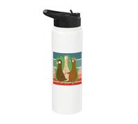 Crazy Duck Lady Pato lindo Mamá Love Ducks Mujeres Stainless Steel Insulated Water Bottle
