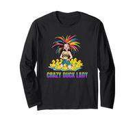 Crazy Duck Lady Wild Crazy Hair Tropical Cruise Duck Diversión Manga Larga