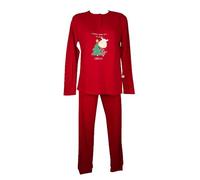 CRAZY FARM Pijama de Mujer Invierno algodón Interlock Manga Larga Cuello Henley Artículo: 15984, 3023 Red, S