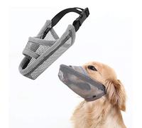 Bozal de Nailon para Perros pequeños, medianos y Grandes, con Malla de Aire Transpirable y bebible para Mascotas (Gris, M)
