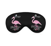 Crazy Flamingo Lady Funny Sleep Eye Mask Soft Blindfold Eye Cover con correa ajustable Night Eyeshade para hombres y mujeres
