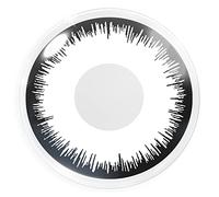 Crazy Fun - Lentillas de contacto para zombi (1 par, incluye estuche y producto de cuidado de 60 ml), color blanco y negro