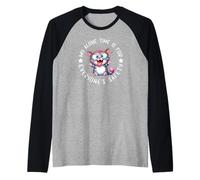 Crazy Funny Cat Mi Tiempo a Solas es para la Seguridad de Todos Camiseta Manga Raglan