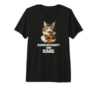 Crazy Funny Cat Sassy mamá Camiseta Premium