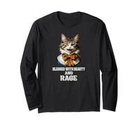 Crazy Funny Cat Sassy mamá Manga Larga