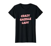 Crazy Gazelle Lady Funny Gacela Camiseta gráfica económica, Mujer, Negro, XS