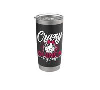 Crazy Guinea Pig Lady Loves Guinea Petting Zoo Cobayo Vaso térmico de acero inoxidable de doble pared