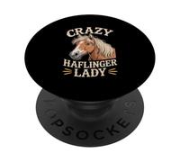 Crazy Haflinger Lady Horse Lover Western Equestrian PopSockets PopGrip Adhesivo