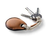 Crazy Horse Craft, Soporte para AirTag - Marrón clásico - Funda de cuero curtido vegetal AirTag Caso, hecho a mano Loop Bag Charm, equipaje GPS Tracker cubierta, llavero