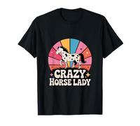 Crazy Horse Lady Retro Spotted Appaloosa Caballo Ecuestre Camiseta
