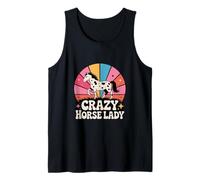 Crazy Horse Lady Retro Spotted Appaloosa Caballo Ecuestre Camiseta sin Mangas