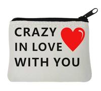 Crazy in Love with You - Monedero de neopreno para el día de San Valentín, 10 x 11 cm, color blanco, White, Talla única