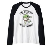 Crazy Is Just A Word Frog Straitjacket Mentalmente Vibrante GRAP Camiseta Manga Raglan