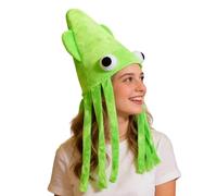 Crazy Kids Hats, Plush Squid Costume Hat Breathable Funny Sea Animal Headwear for Boys Girls Adults, Soft Comfortable Novelty Design, Party Costume Accessory for Halloween Christmas Birthday Stage