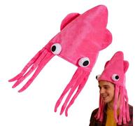 Crazy Kids Hats, Plush Squid Costume Hat Breathable Funny Sea Animal Headwear for Boys Girls Adults, Soft Comfortable Novelty Design, Party Costume Accessory for Halloween Christmas Birthday Stage