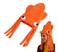 Crazy Kids Hats, Plush Squid Costume Hat Breathable Funny Sea Animal Headwear for Boys Girls Adults, Soft Comfortable Novelty Design, Party Costume Accessory for Halloween Christmas Birthday Stage