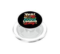 Crazy Ladybug Lady Gardener Humor de Insectos PopSockets PopGrip para MagSafe