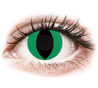 Graduación : 0.00, Radio: 8.60, Diámetro: 14.20 CRAZY LENS - Cat Eye Green - Diarias sin graduación (2 Lentillas)