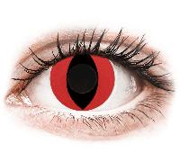 Graduación : 0.00, Radio: 8.60, Diámetro: 14.20 CRAZY LENS - Cat Eye Red - Diarias sin graduación (2 Lentillas)